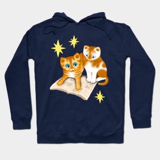 Two Ginger Kittens Reading Hoodie